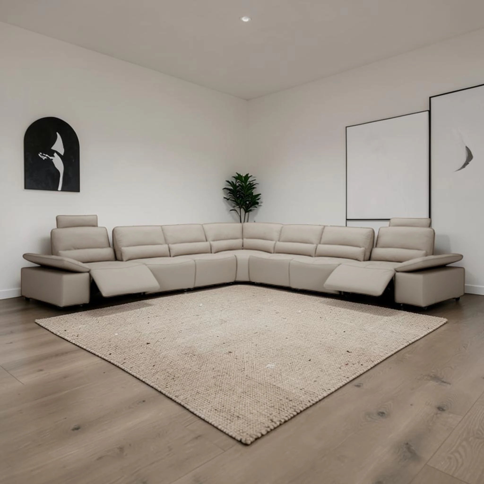 Savona Power Recliner 9 Piece Lounge Suite - Oyster – product view 1