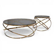 Merano Set Of 2 Coffee Tables - Gold