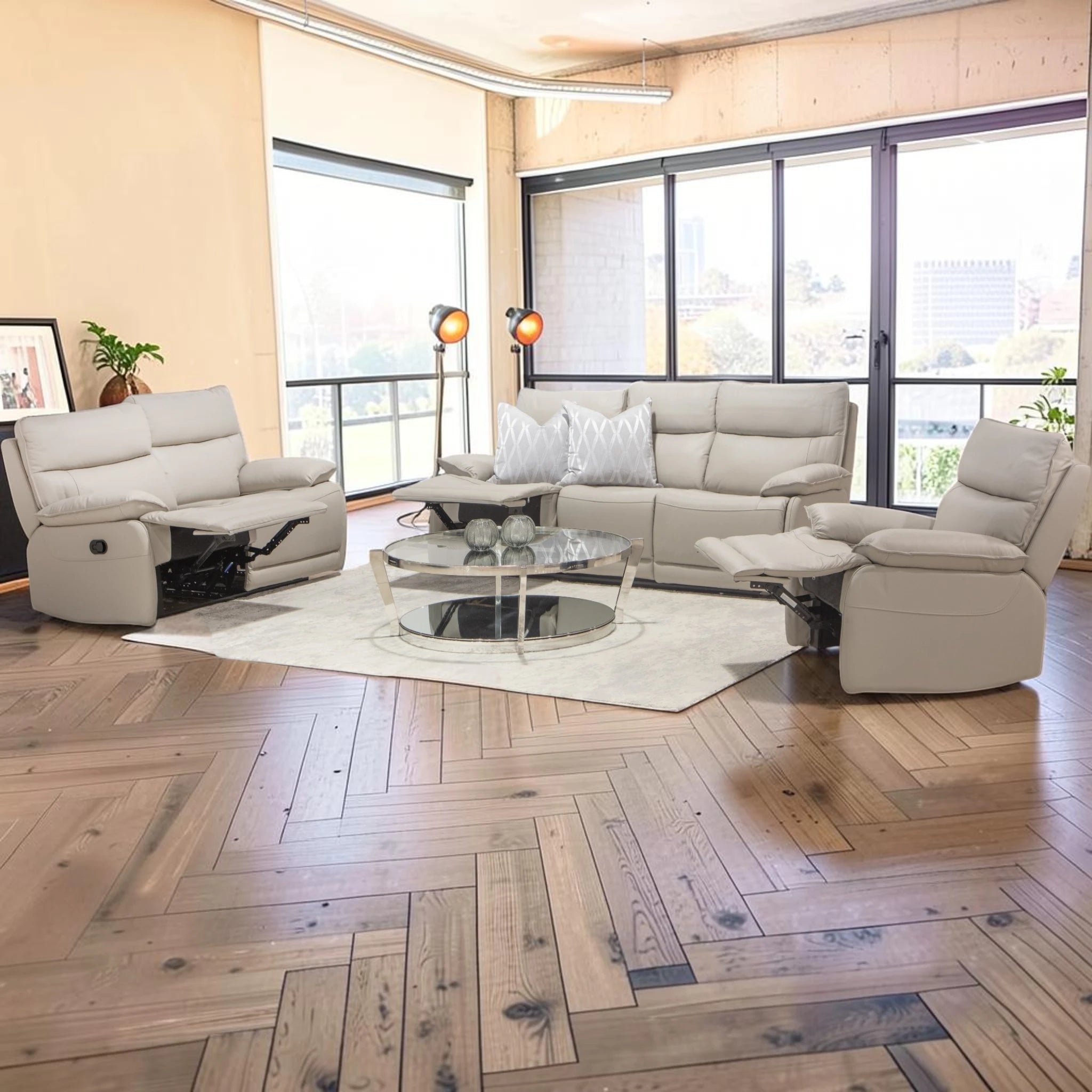Lombardy 5 Action Recliner 3 Piece Lounge Suite – product view 1