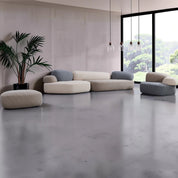 Pebble 4 Piece Lounge Suite + Ottoman - Beige/Grey – product view 1