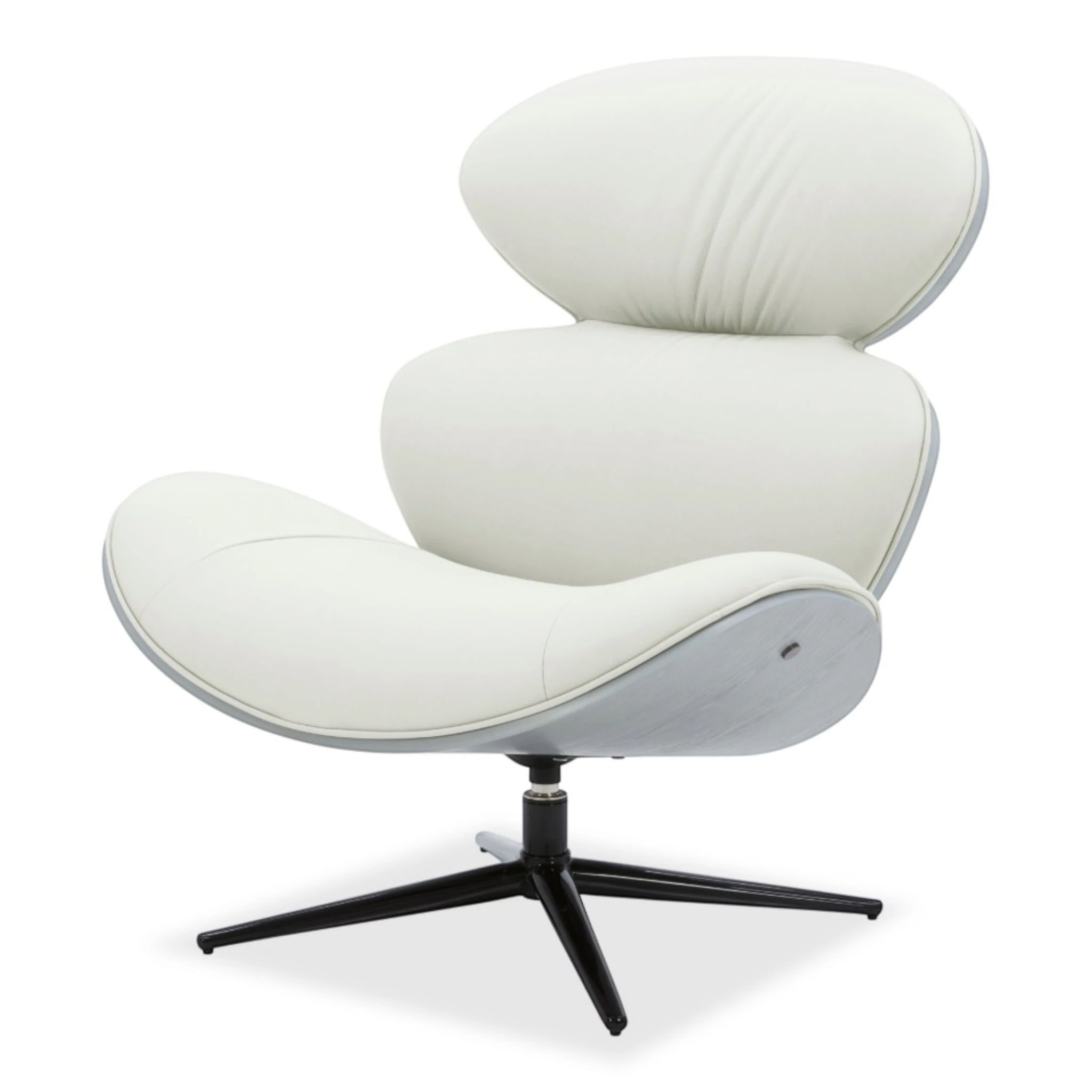 Loretto Swivel Chair in White genuine leather