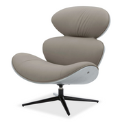 Loretto Swivel Chair in Dark Grey genuine leather