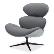Loretto Swivel Chair in Graphite genuine leather
