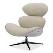 Loretto Swivel Chair in Oyster genuine leather