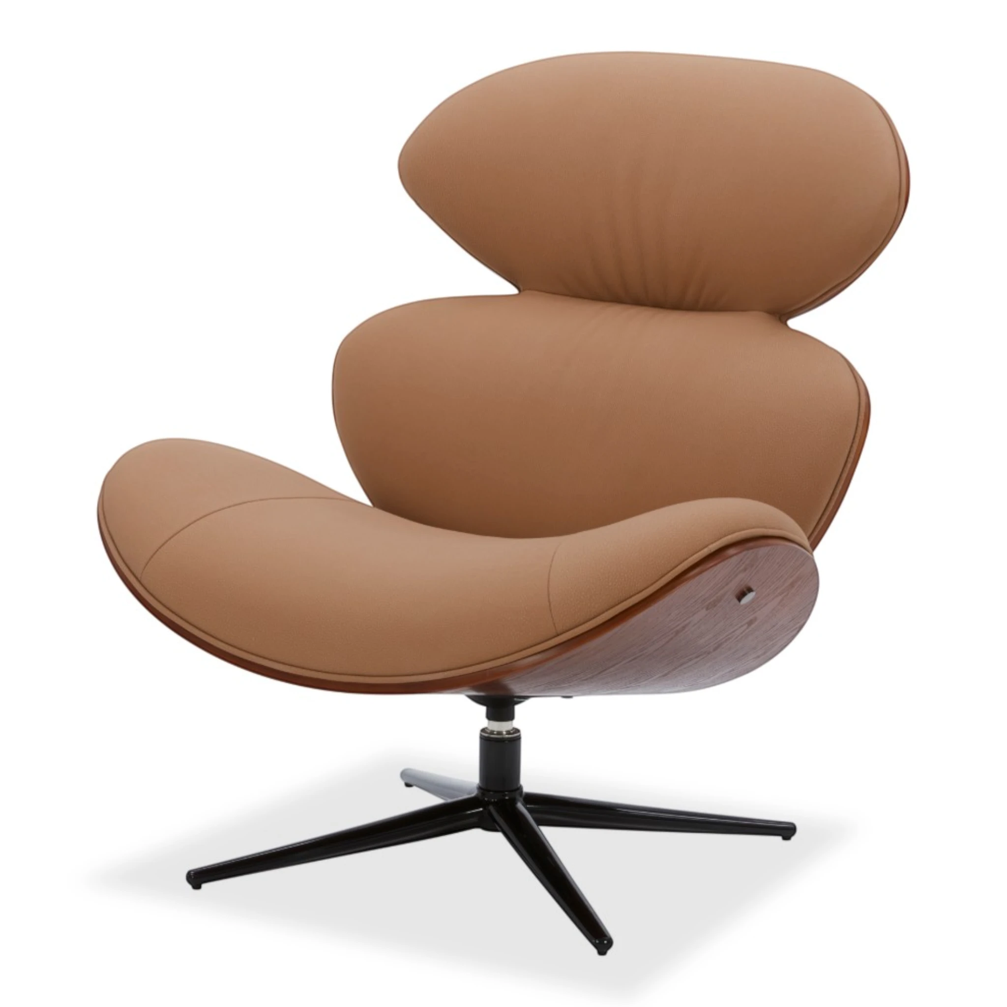 Loretto Swivel Chair in Tan genuine leather