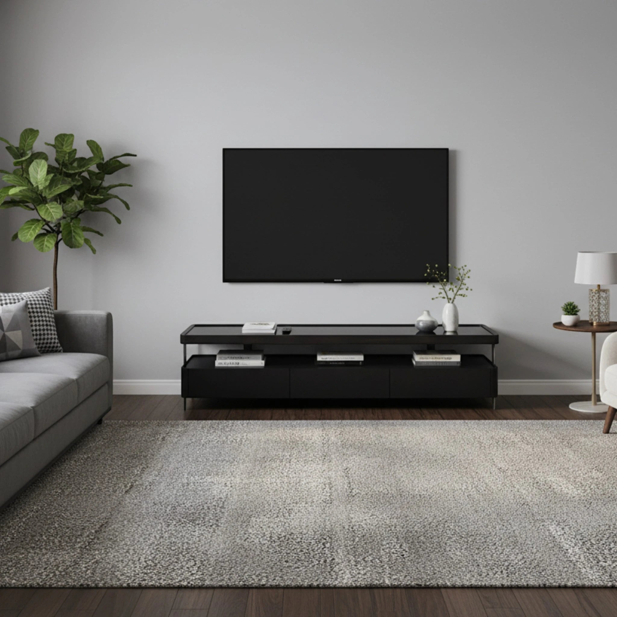 Sierra TV Stand in Brown – angled product view