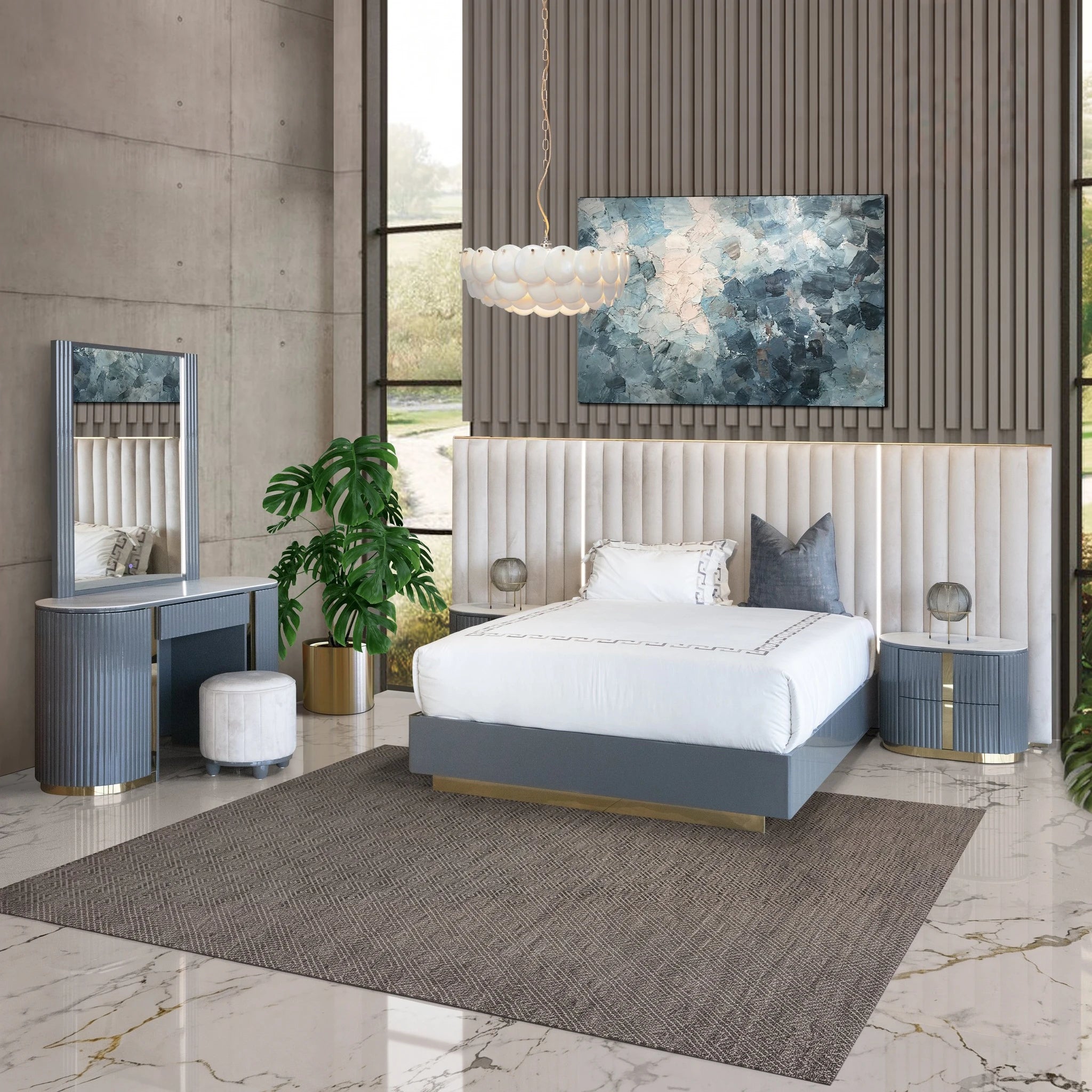 Miraya 3 Piece Bedroom Suite - Graphite
