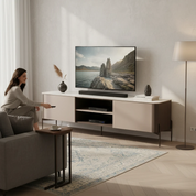 Bronte TV Stand in Grey – front product view