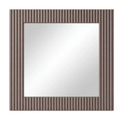 Brown Luciana mirror for dressing table with a rectangular design and a distinctive ribbed frame.